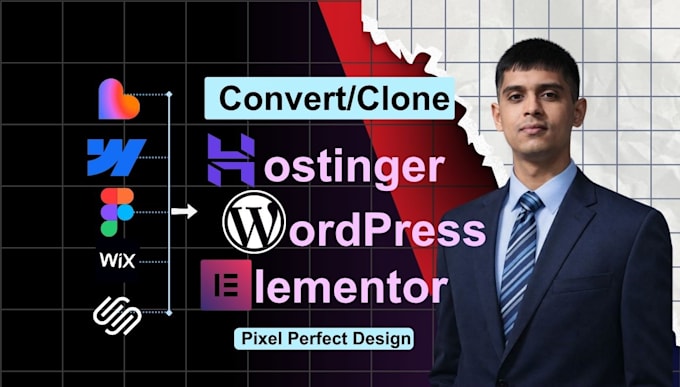 copy clone lovable, figma, webflow, squarespace, wix to wordpress website