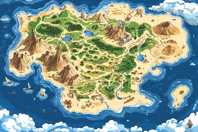 design a unique vector map, realistic