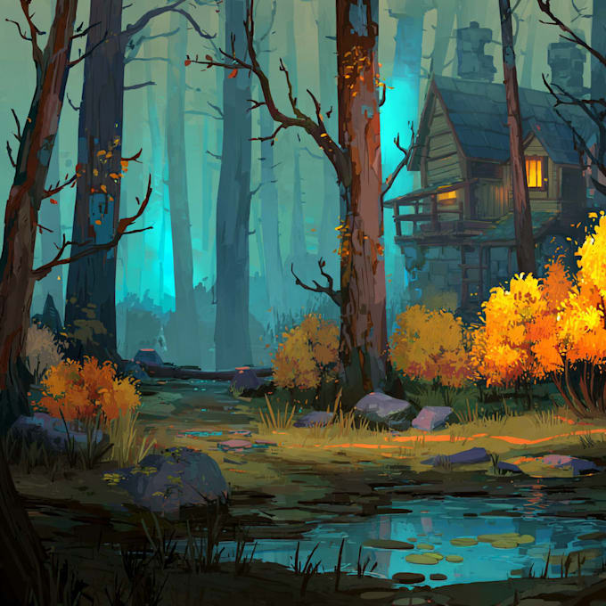 create environmental concept 2d diorama
