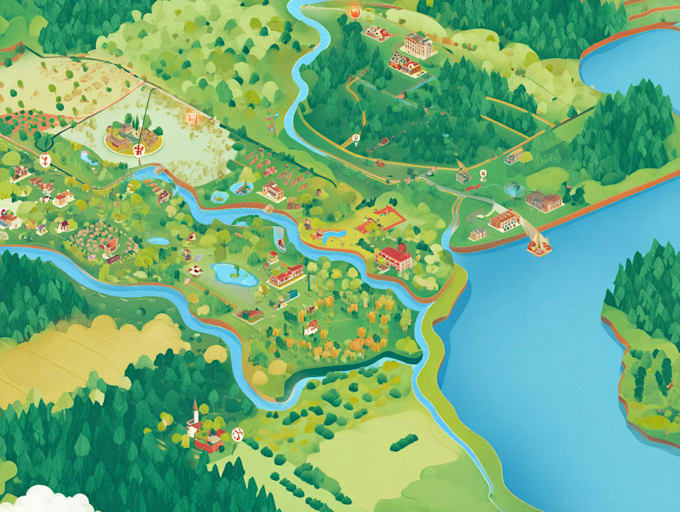 do a fantasy map illustration or dnd map art