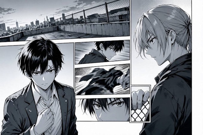 do comic illustrations for your anime and manga book pages