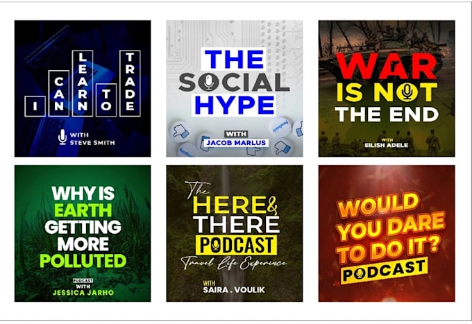 design a podcast logo and cover art