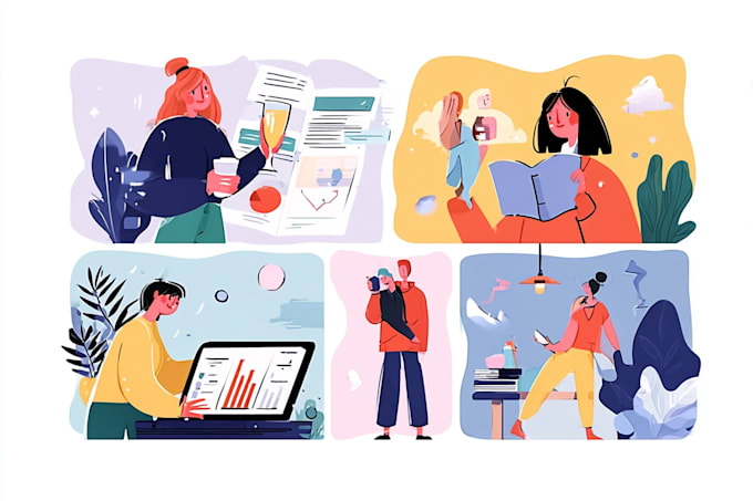create vector doodle flat illustration in my style