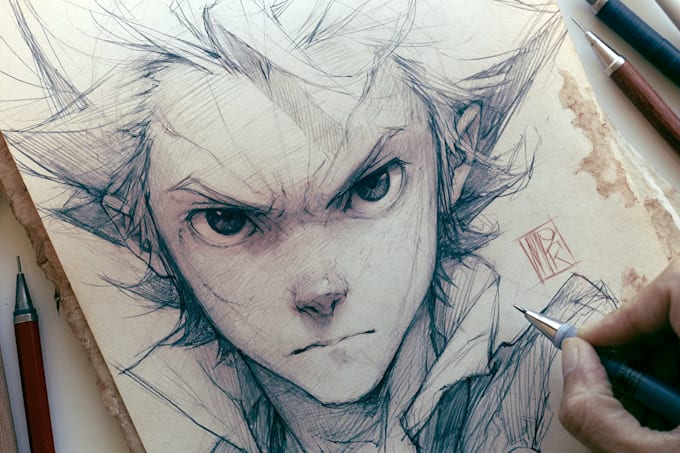 sketch custom anime character
