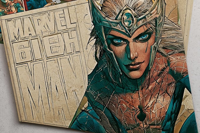 draw a professional graphic novel cover design