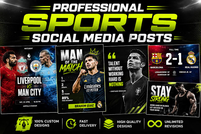 design professional sports social media posts