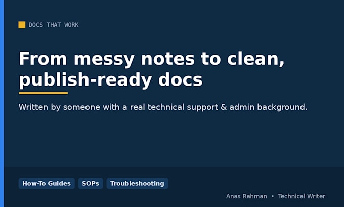write technical documentation, guides and help articles