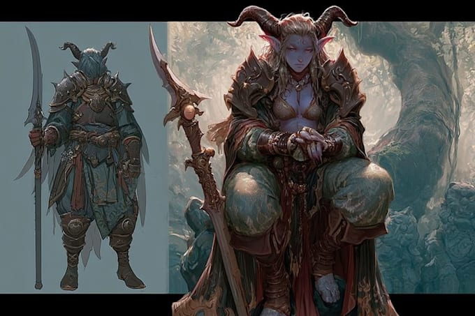 make illustration in fantasy and medieval style