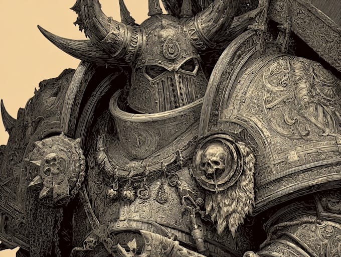 drawing a warhammer 40k character art