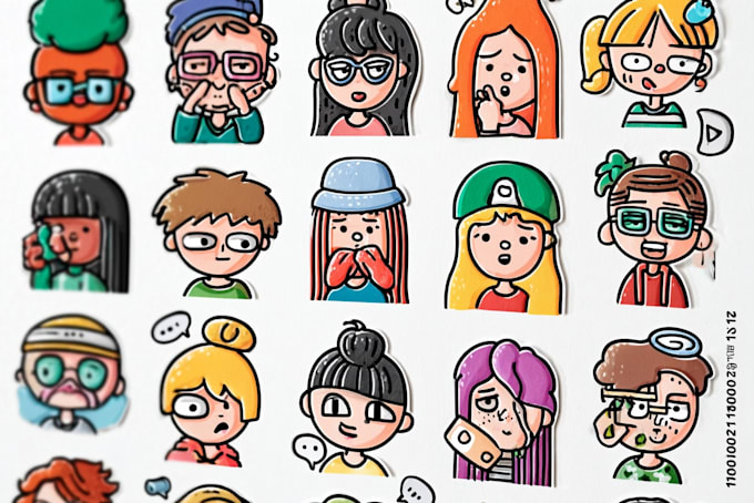 create cute individual stickers for whatsapp telegram or printing