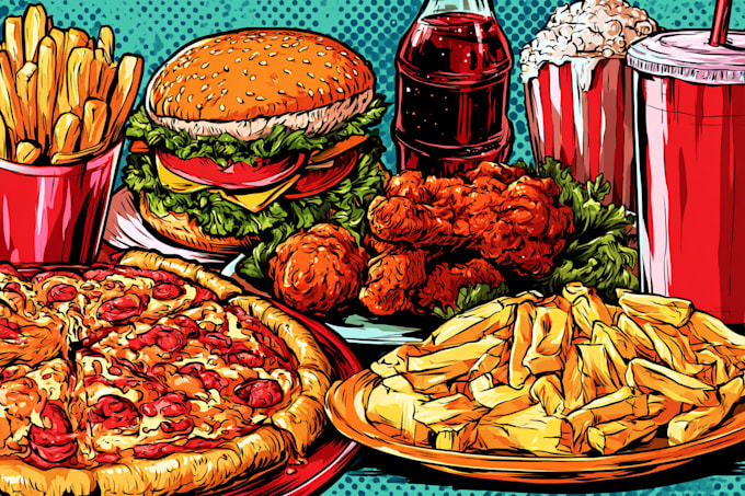 draw food pop art