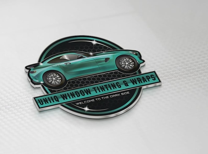 design a professional 3d silver badge metallic logo