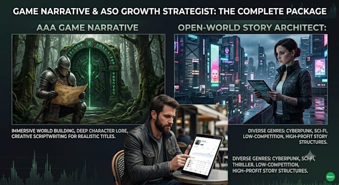 write immersive game story, lore and aso game description