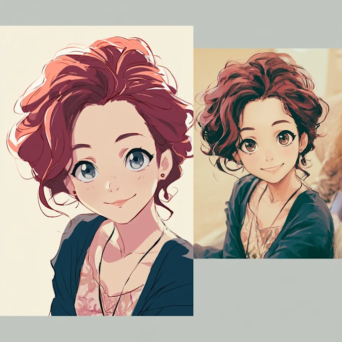 illustrate a custom manga style anime portrait