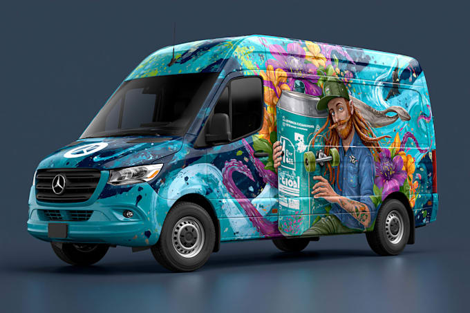 illustrate car wrap, truck wrap, van wrap design