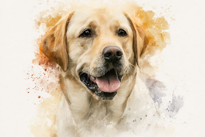 draw watercolor pet portrait