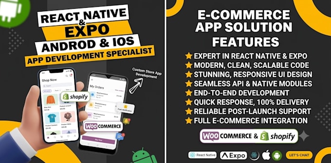 build mobile app for your woocommerce or shopify store iphone and android