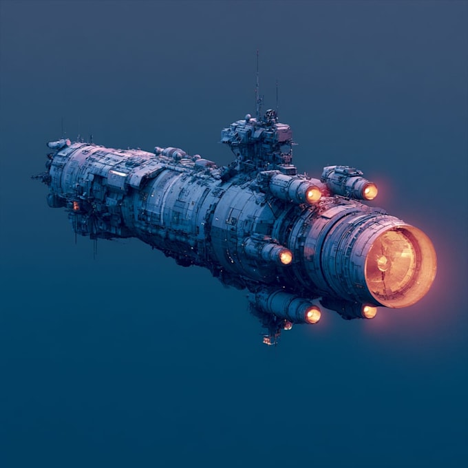 design spaceship, sci fi illustration and sci fi art