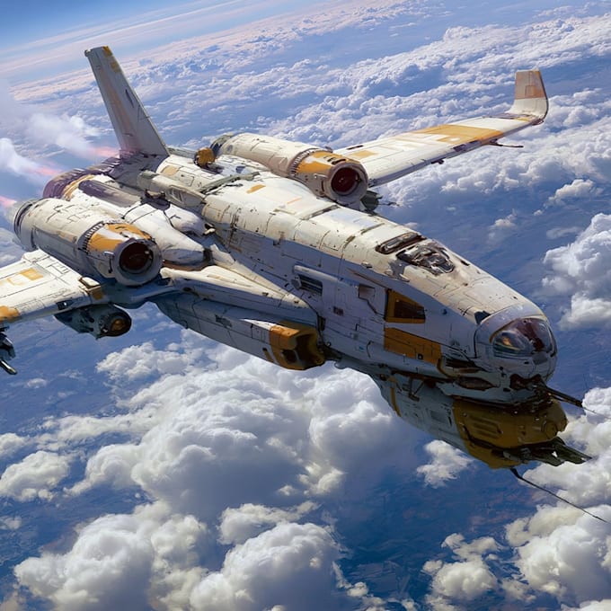 design spaceship, sci fi illustration and sci fi art