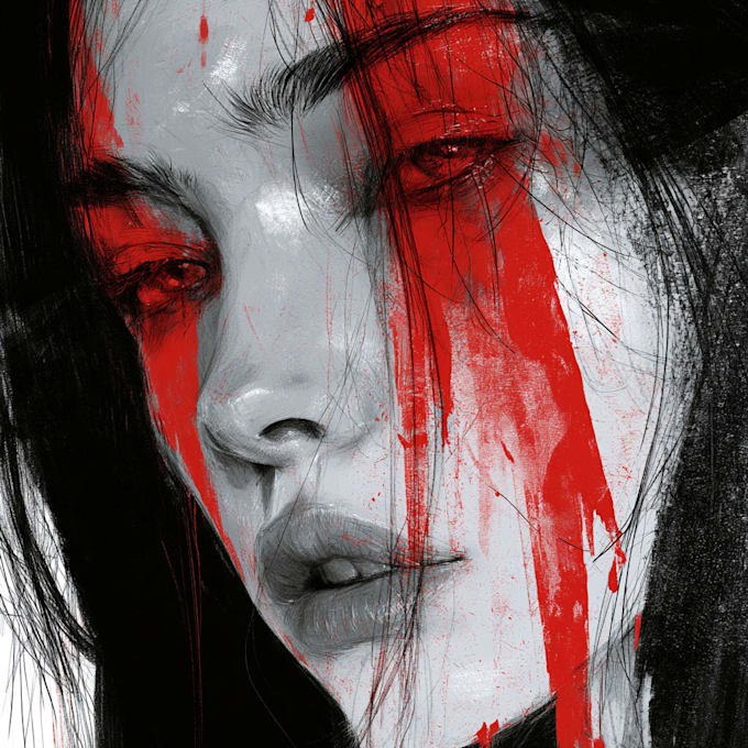 draw realistic fantasy horror character illustration