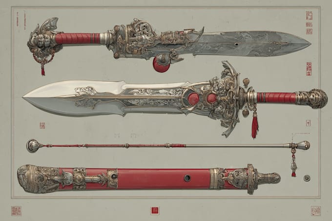 draw realistic medieval and fantasy weapons, armor and items