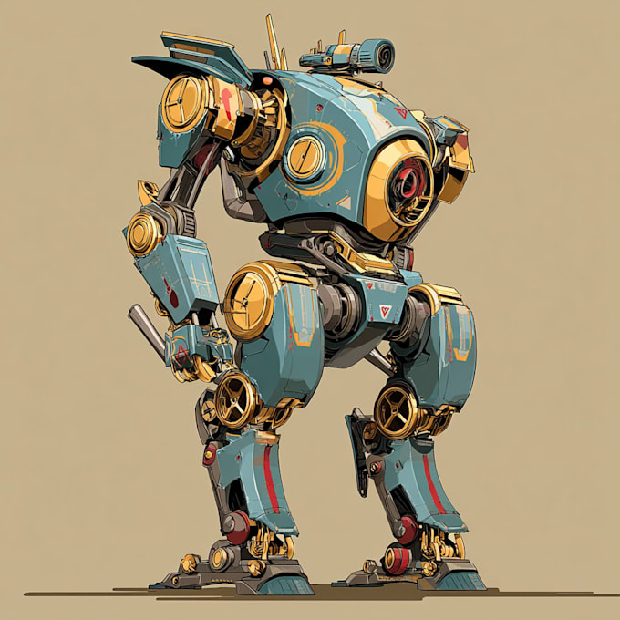 design custom futuristic mecha robot artwork