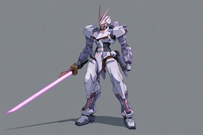 create anime inspired mecha character artwork