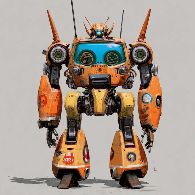 design custom futuristic mecha robot artwork