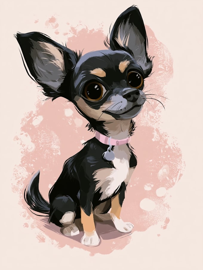 draw disney pet portrait illustration
