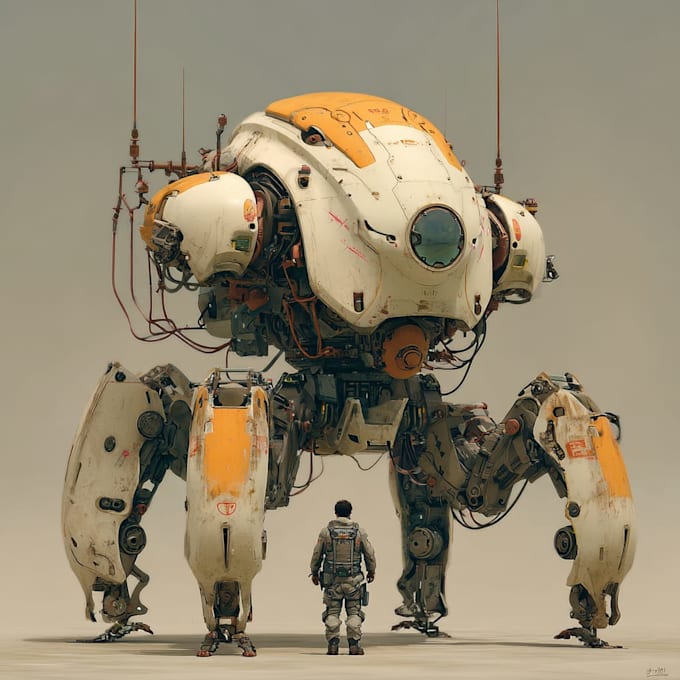 design custom futuristic mecha robot artwork