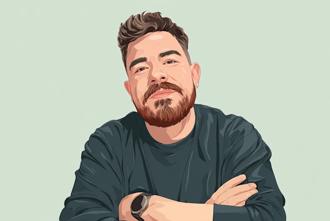 draw vector portrait avatar cartoon from photo