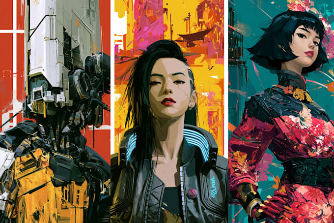 do cyberpunk futuristic city art