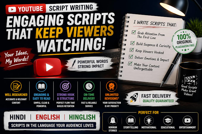write engaging youtube scripts and compelling stories