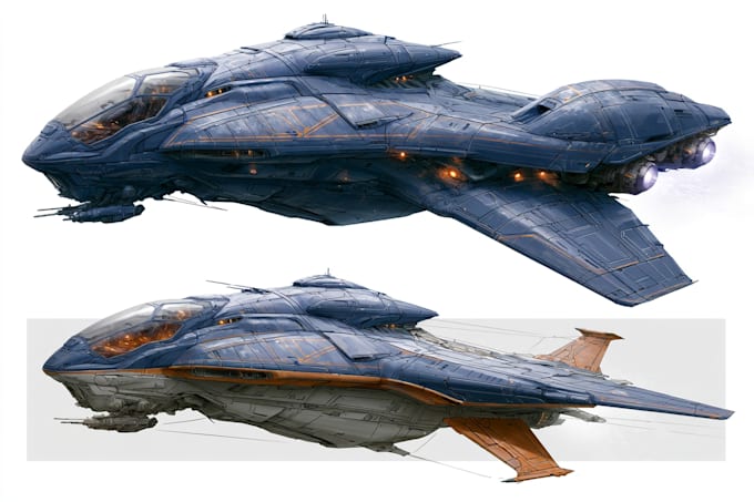 draw high quality spaceship concept