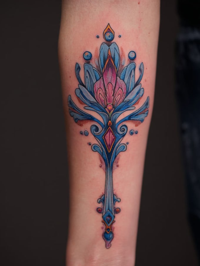 professional tattoo design black and white or color