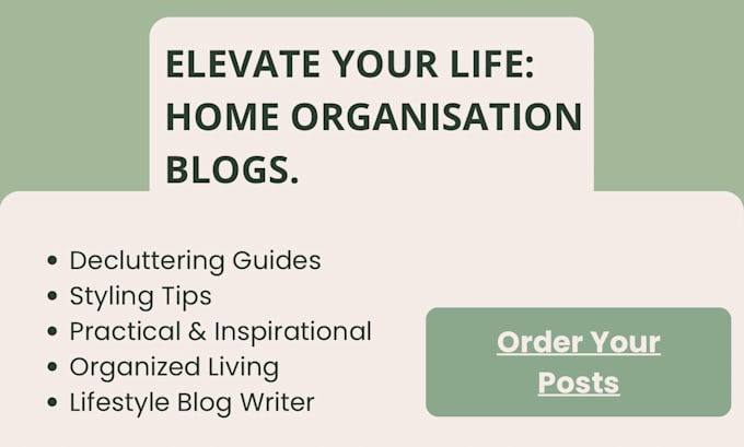 write SEO optimized home and lifestyle blog content