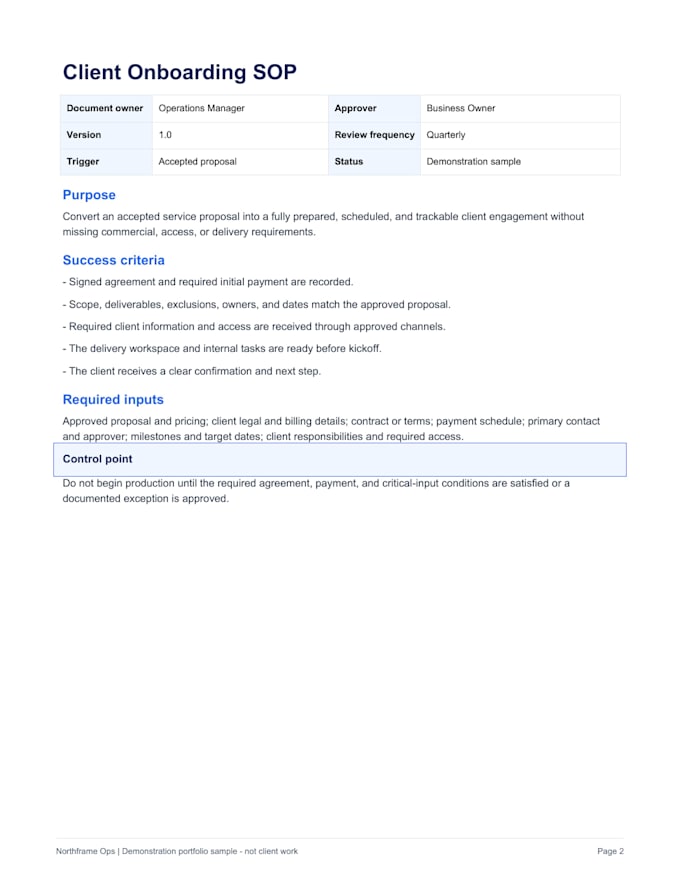 audit and improve your sop or business workflow