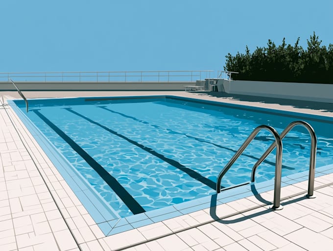 draw modern and luxury pool design