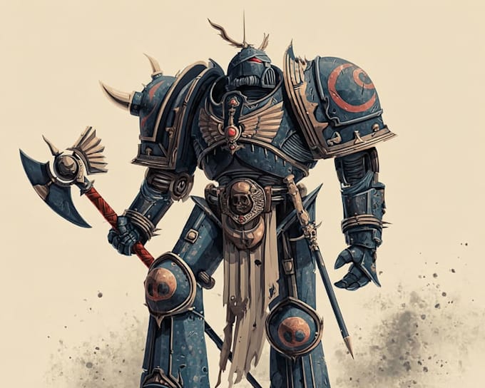 create epic warhammer 40k character art