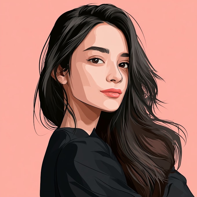 draw cartoon vector portrait with your face