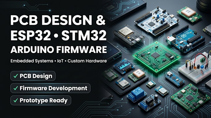 design pcb and develop esp32, stm32 and arduino firmware