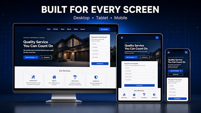build a responsive next js website for your service business