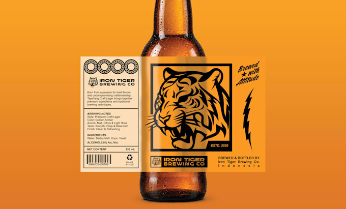 design premium craft beer label and bottle packaging