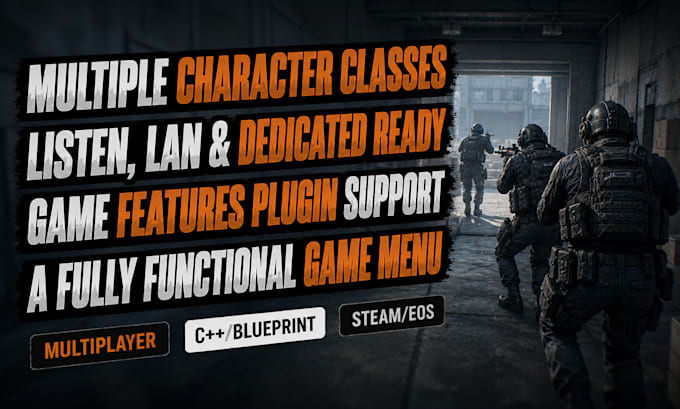 build a multiplayer fps game in unreal engine with dedicated server support