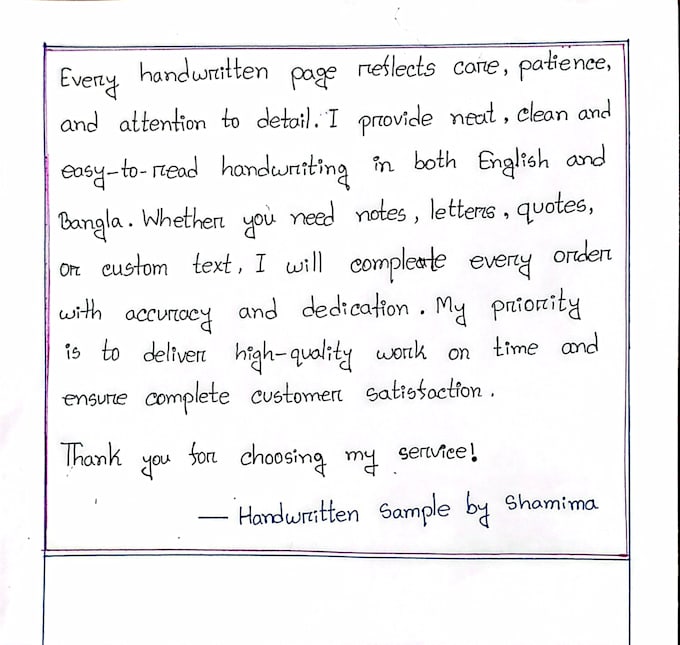 write anything with my beautiful handwriting