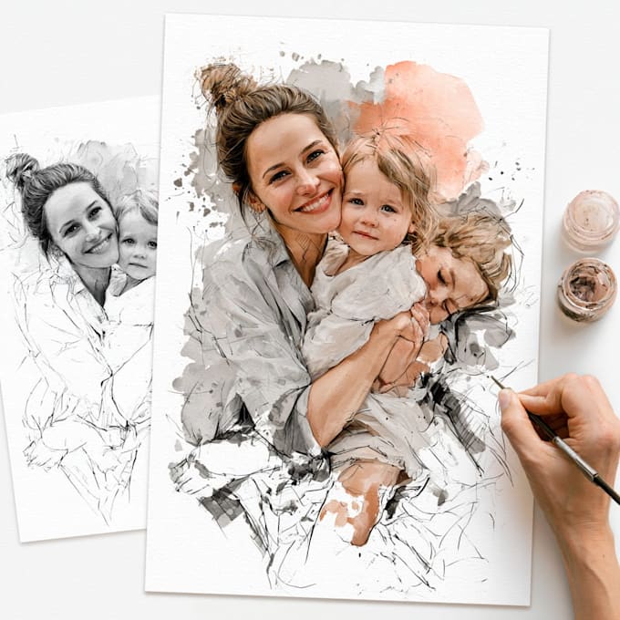 custom soft pastel portraits personalized hand drawn artwork
