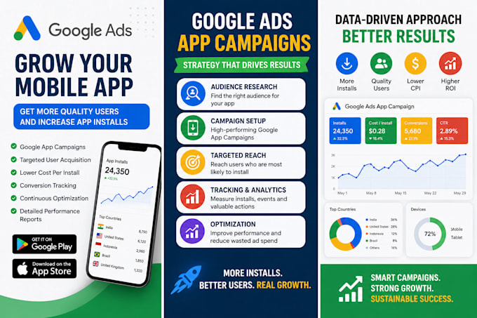 run google ads app campaigns for user acquisition and installs