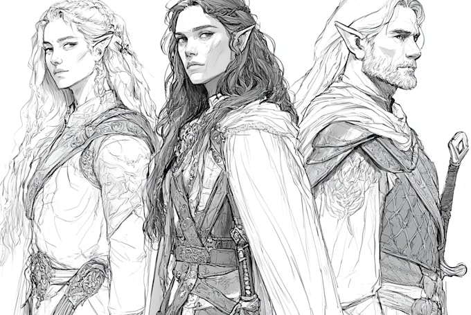 sketch fantasy character concept art