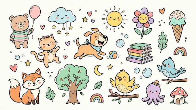 draw cute doodles illustrations