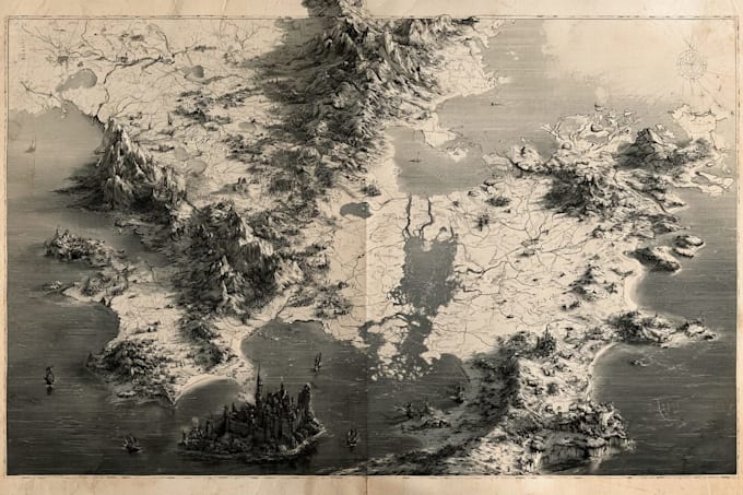 do fantasy map illustration